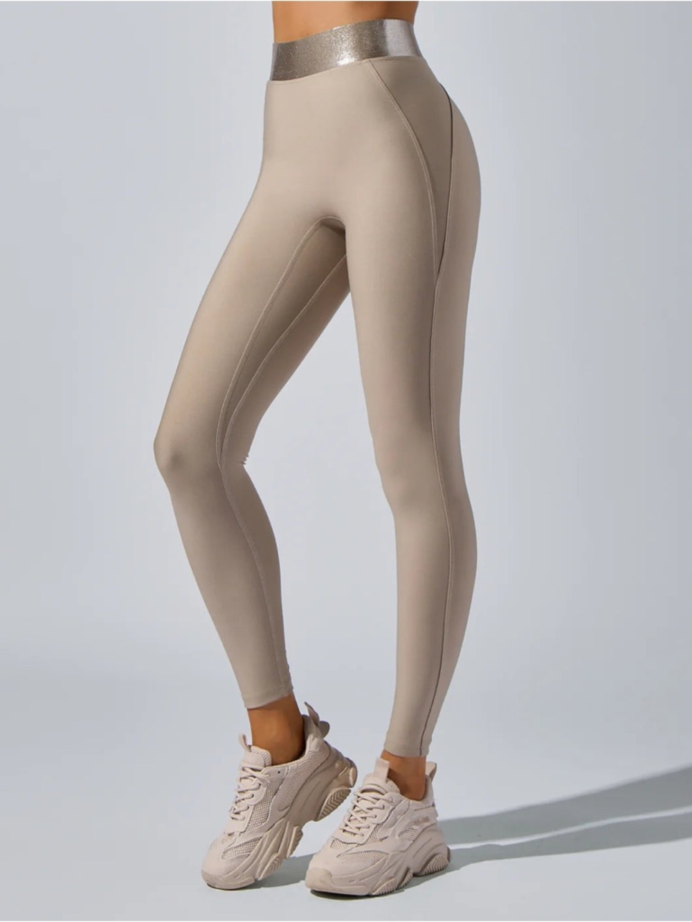 High-Rise Sculpting Mona Kattan Heroine Sport Leggings Taupe